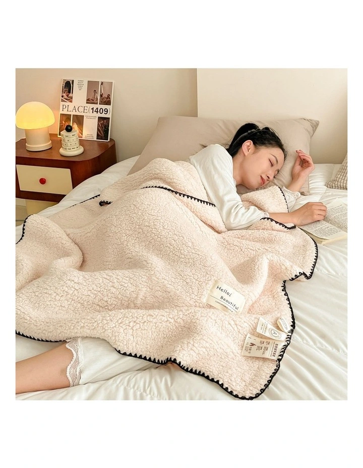 SOGA Peach Flannel Polyester Throw Blanket 200x230cm image 6