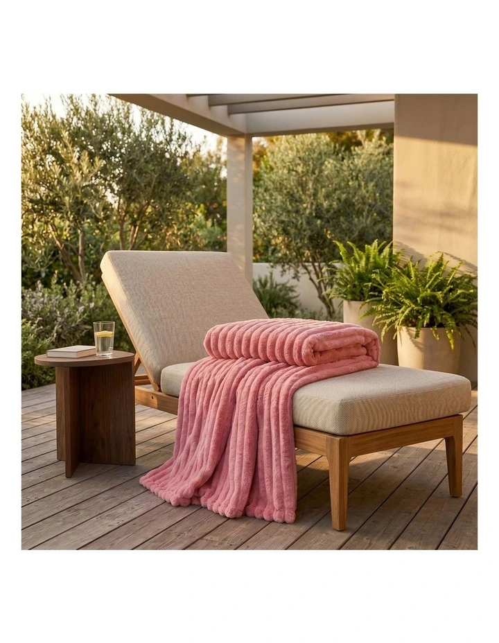 SOGA Pink Flannel Polyester Throw Blanket 200x230cm image 4