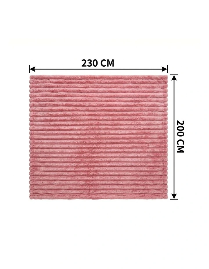 SOGA Pink Flannel Polyester Throw Blanket 200x230cm image 7