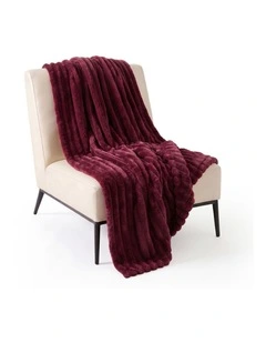 SOGA Burgundy Flannel Polyester Throw Blanket 150x200cm