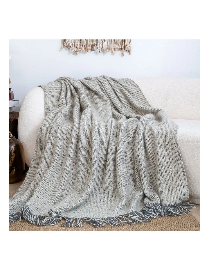 SOGA 2 Pack Light Beige Tassel Throw Blanket 160x200cm image 2