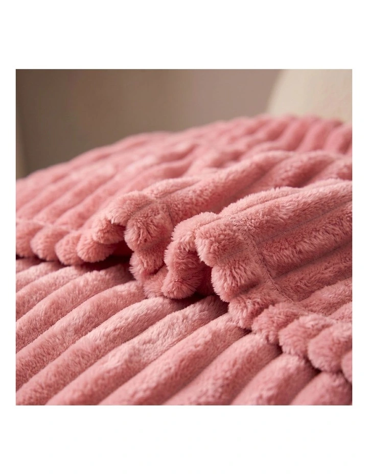 SOGA 2 Pack Pink Flannel Polyester Throw Blanket 200x230cm image 6