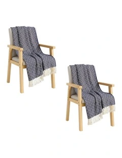 SOGA 2 Pack Deep Navy Polyester Throw Blanket 127x170cm