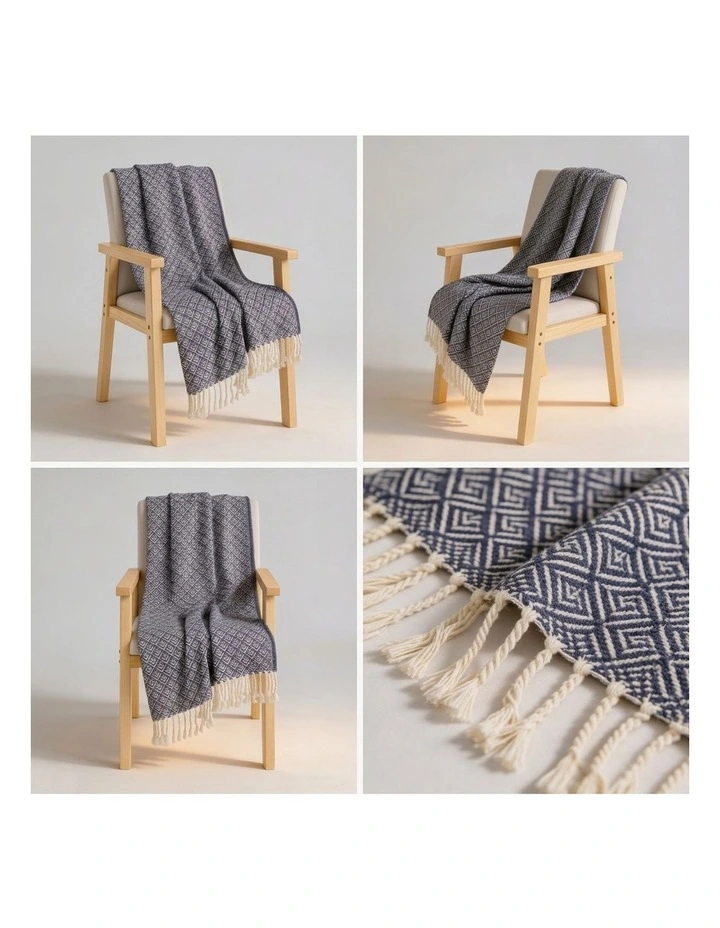 SOGA 2 Pack Deep Navy Polyester Throw Blanket 127x170cm image 2