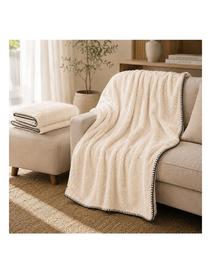 SOGA 2 Pack Peach Flannel Polyester Throw Blanket 200x230cm image 3