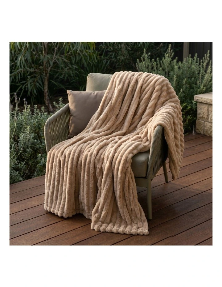 SOGA Light Coffee Flannel Polyester Throw Blanket 200x230cm image 3