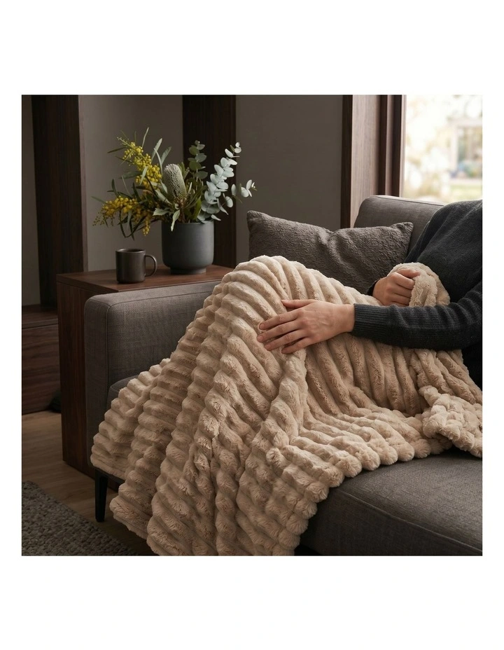 SOGA Light Coffee Flannel Polyester Throw Blanket 200x230cm image 4
