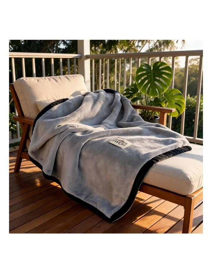 SOGA Silver Flannel Polyester Throw Blanket 200x230cm image 2