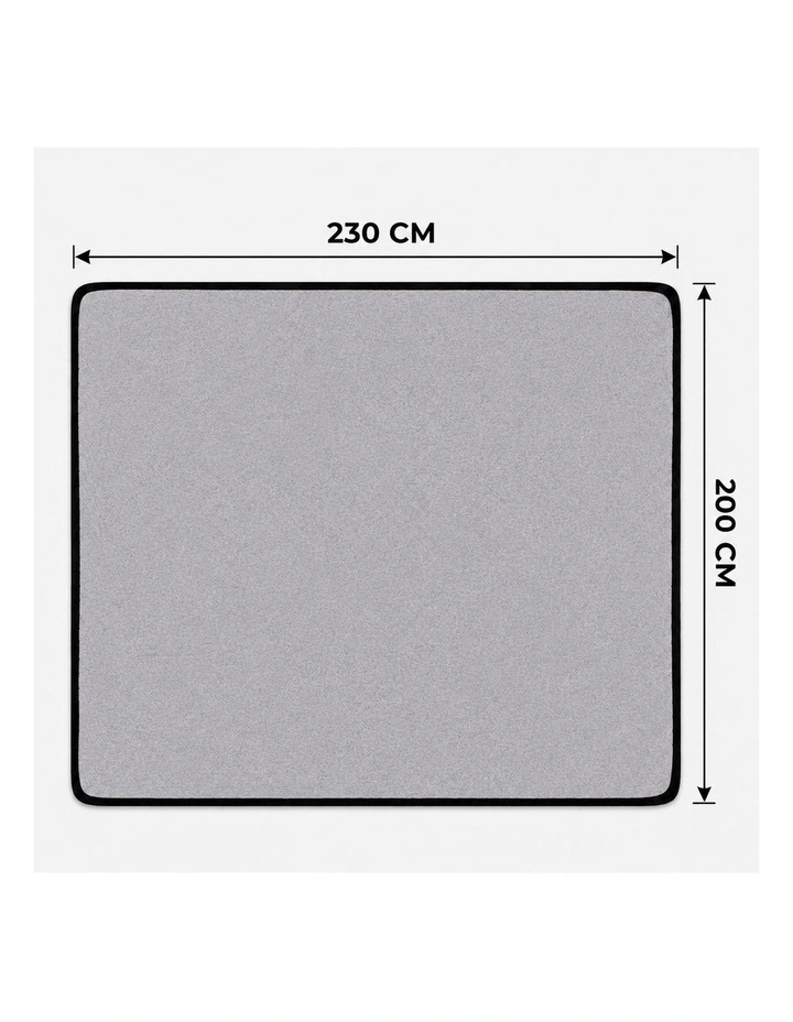 SOGA Silver Flannel Polyester Throw Blanket 200x230cm image 7