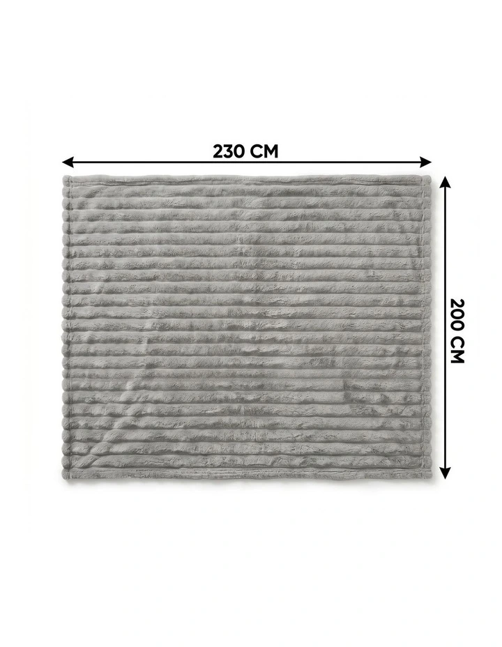 SOGA 2 Pack Silver Flannel Polyester Throw Blanket 200x230cm image 7