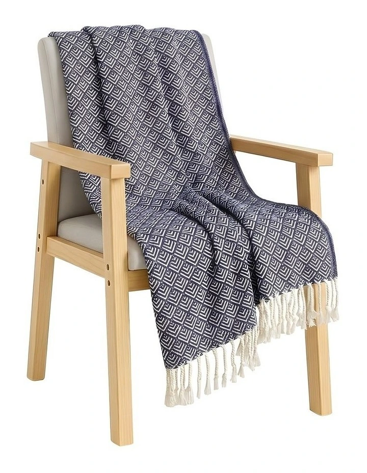 SOGA Deep Navy Polyester Throw Blanket 127x170cm image 1