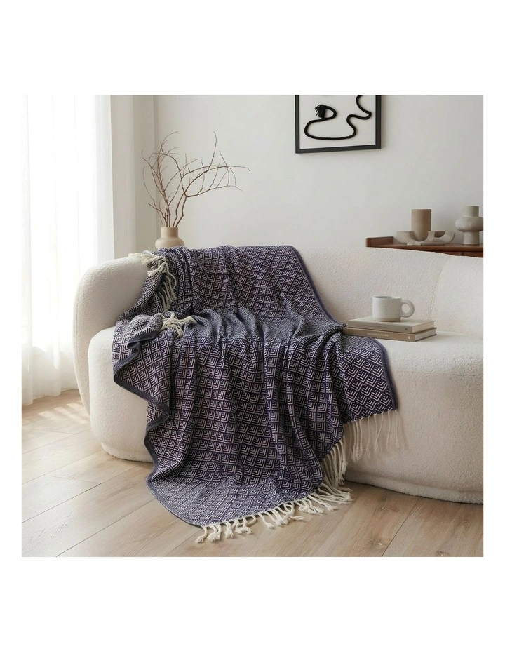 SOGA Deep Navy Polyester Throw Blanket 127x170cm image 3