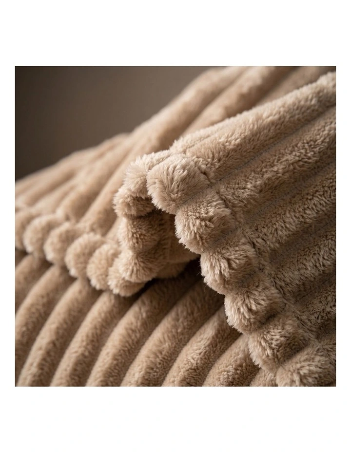 SOGA 2 Pack Light Coffee Flannel Polyester Throw Blanket 200x230cm image 6