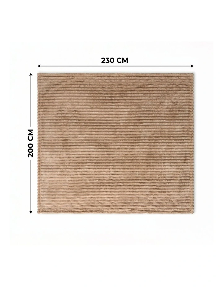 SOGA 2 Pack Light Coffee Flannel Polyester Throw Blanket 200x230cm image 7