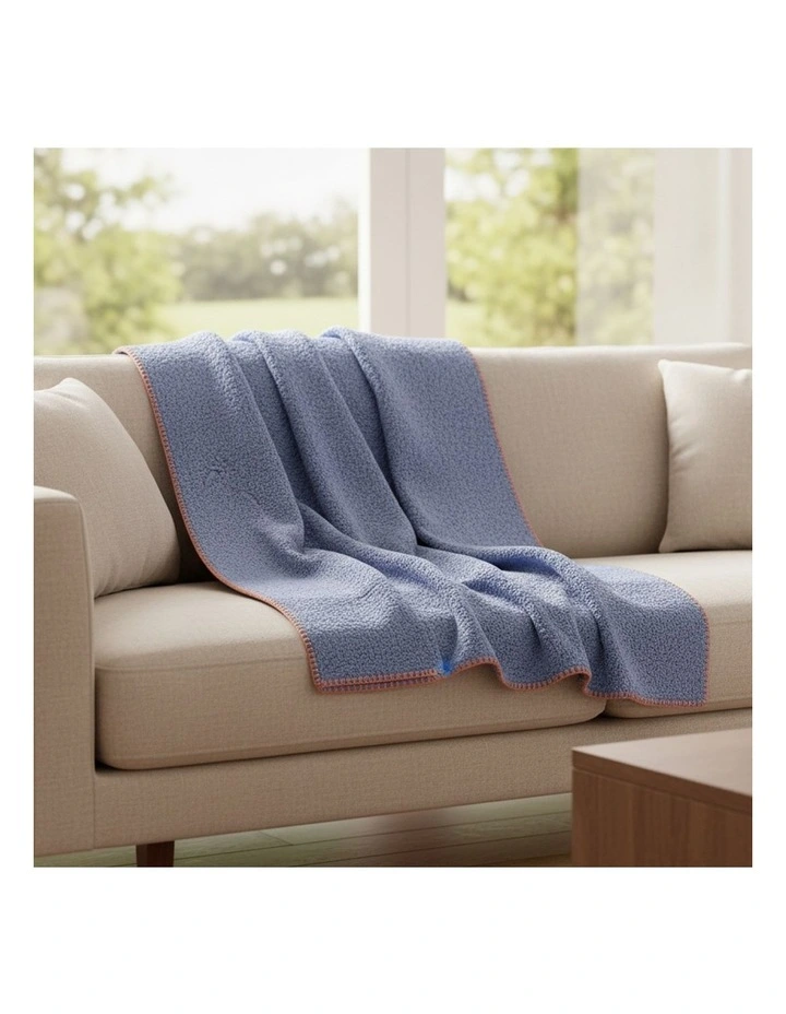 SOGA Dusty Blue Flannel Polyester Throw Blanket 200x230cm image 2
