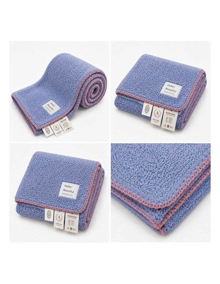 SOGA Dusty Blue Flannel Polyester Throw Blanket 200x230cm image 4