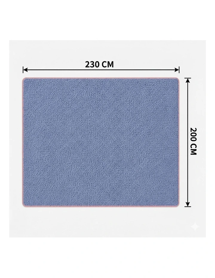 SOGA Dusty Blue Flannel Polyester Throw Blanket 200x230cm image 7