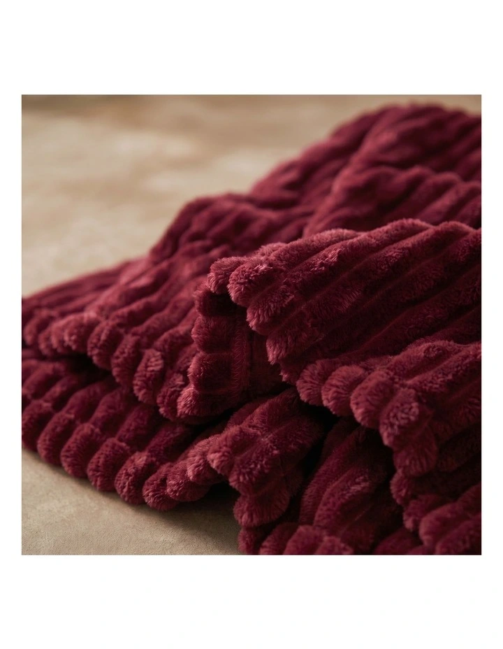SOGA 2 Pack Burgundy Flannel Polyester Throw Blanket 150x200cm image 6