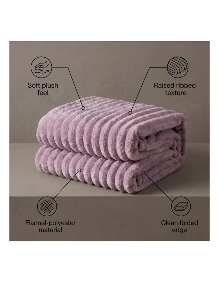 SOGA 2 Pack Purple Flannel Polyester Throw Blanket 150x200cm image 6