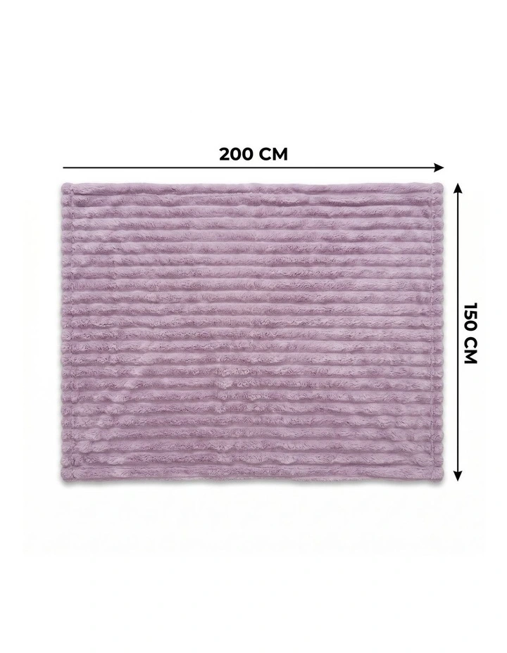 SOGA 2 Pack Purple Flannel Polyester Throw Blanket 150x200cm image 7