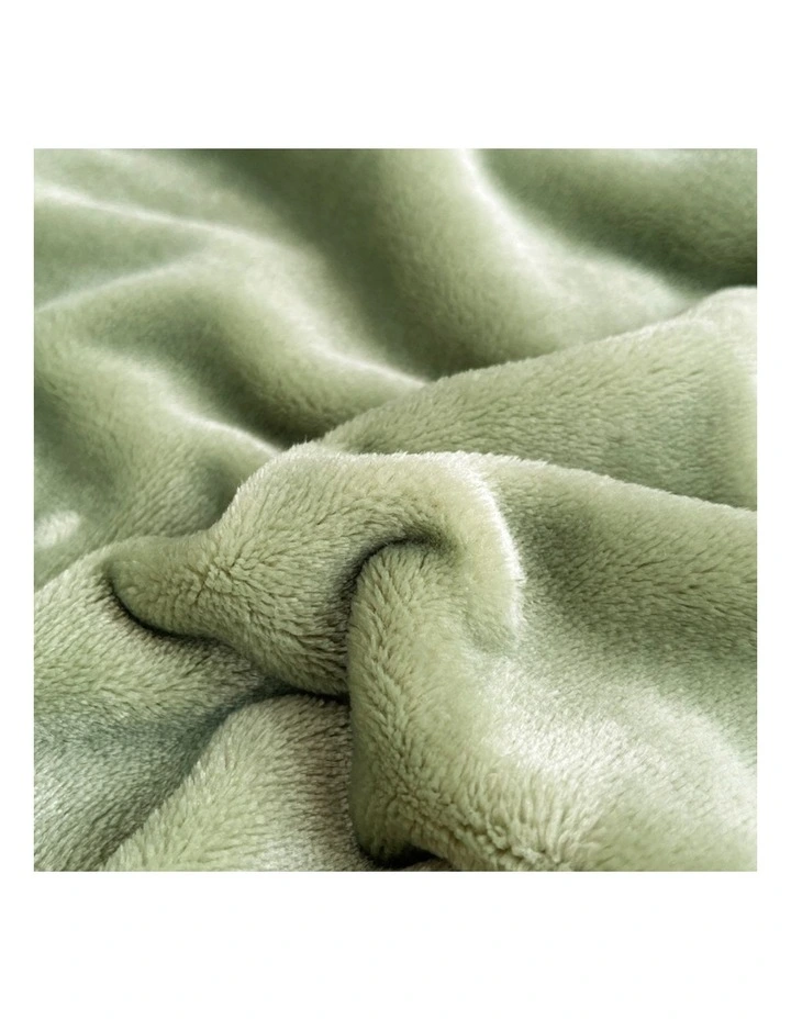 SOGA Matcha Green Flannel Polyester Throw Blanket 200x230cm image 5