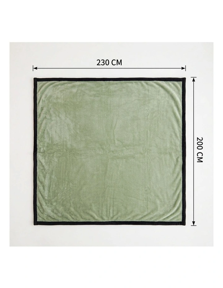 SOGA Matcha Green Flannel Polyester Throw Blanket 200x230cm image 7