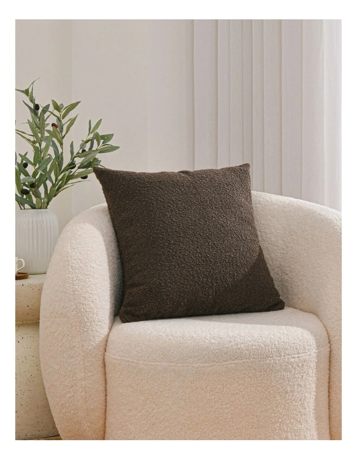 Cadence & Co. Blake Boucle Cushion 50x50cm in Chocolate image 2