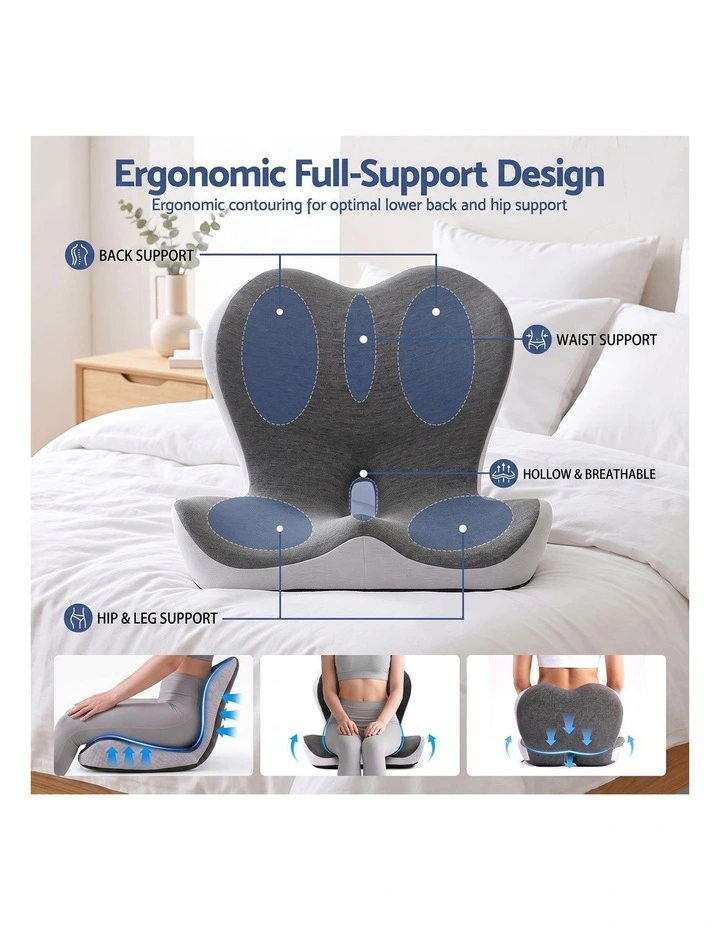 Artiss Ergonomic Seat Cushion with Lumbar Support Memory Foam Coccyx Pad for Office Chair Car image 5