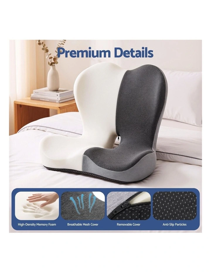 Artiss Ergonomic Seat Cushion with Lumbar Support Memory Foam Coccyx Pad for Office Chair Car image 6
