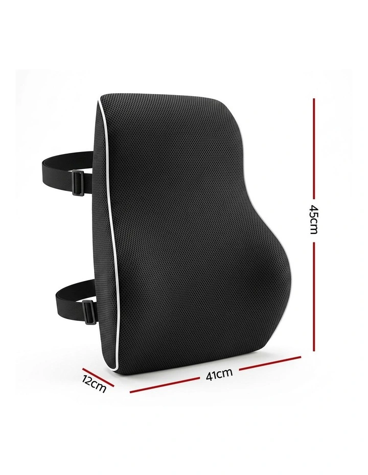 Artiss Lumbar Support Cushion Memory Foam Pillow with Adjustable Straps Office Chair Car Support image 2