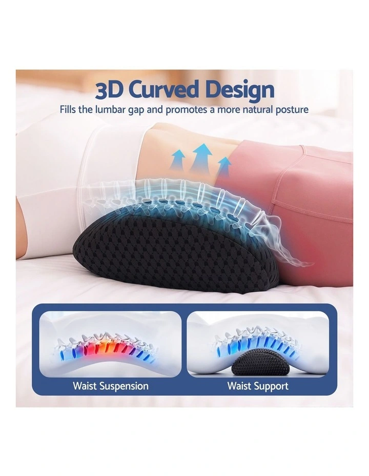 Artiss Lumbar Support Pillow Memory Foam Back Support for Office Chair Car Seat Bed Recliner image 5