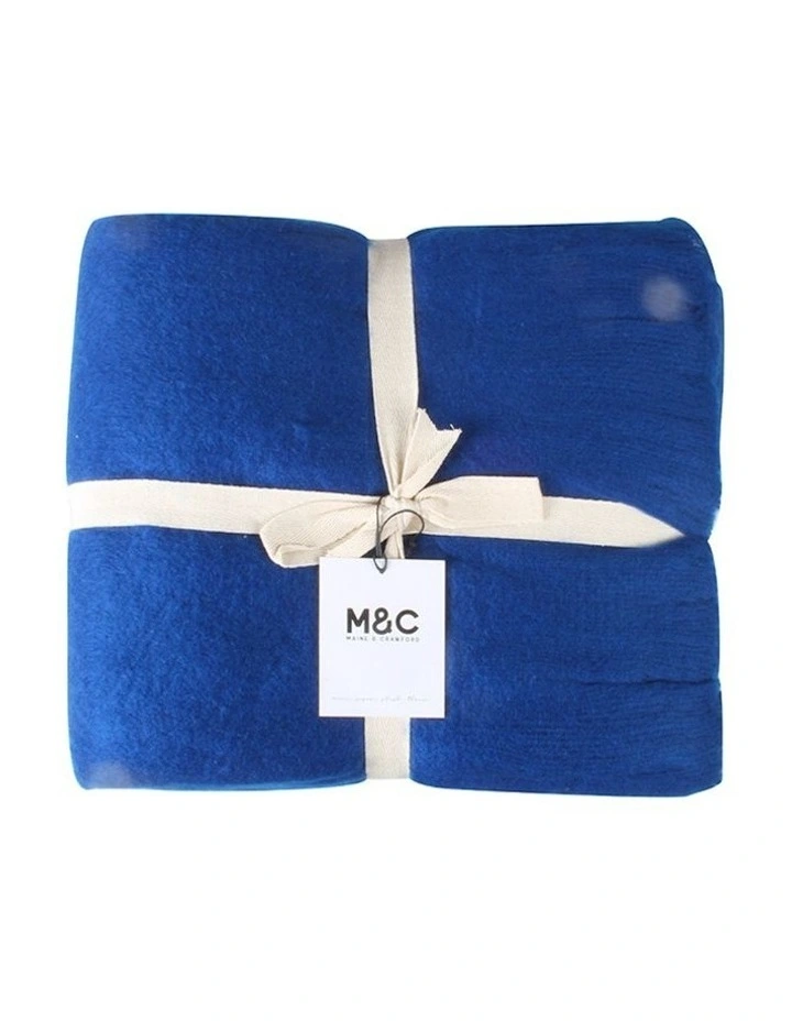 Maci Super Plush Throw Sofa Acrylic Blanket 170x130cm in Navy image 1