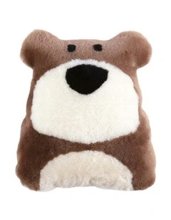 Auskin Sheepskin Pet Bear Cushion Home/Room Decorative Pillow 35x40cm Brown