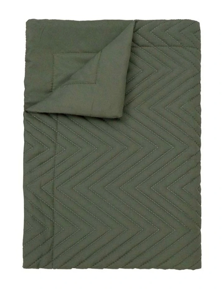 Herringbone Bed Runner Moss image 1
