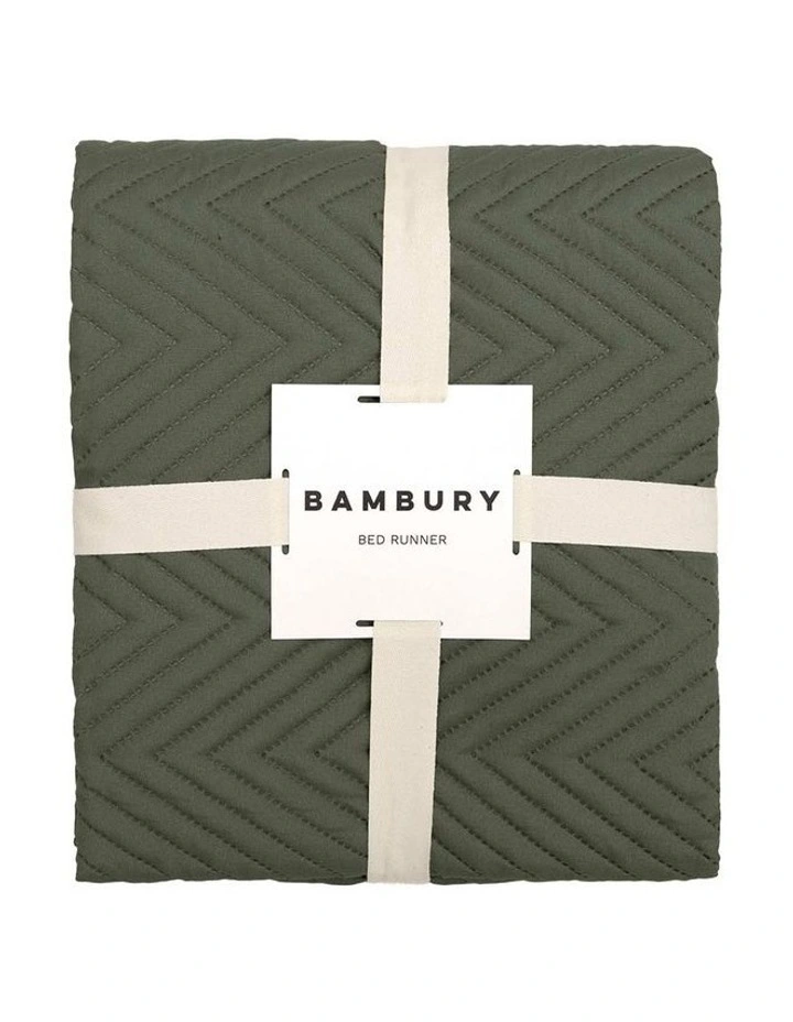 Herringbone Bed Runner Moss image 4