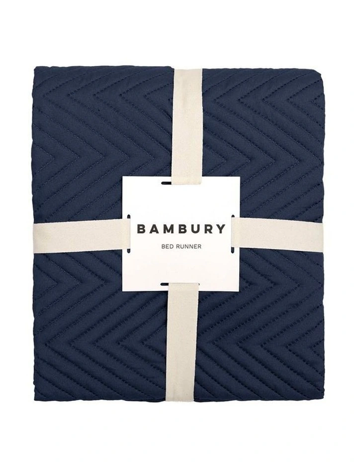 Herringbone Bed Runner Navy image 4