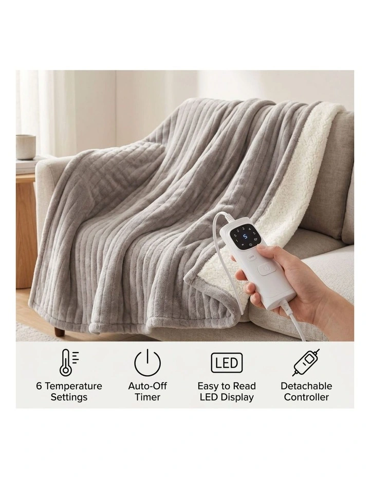 Heated Throw Blanket, Soft Double-Sided Fleece with Adjustable Heat Settings image 3