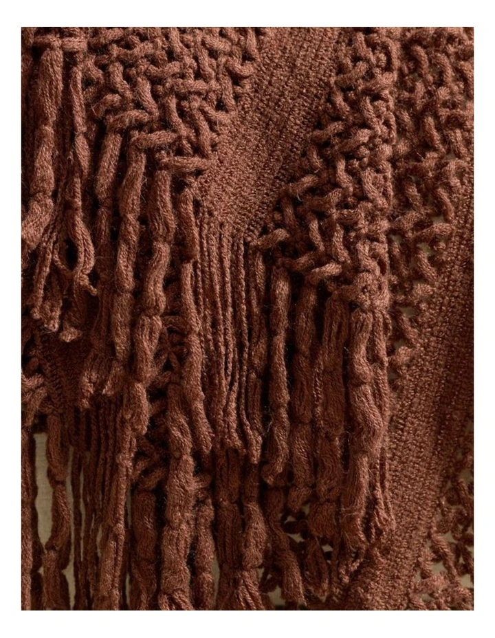 GIOIA CASA Boho Open-Knitted Throw in Brown image 3