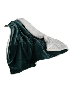 GIOIA CASA Teddy Sherpa Reversible Throw in Emerald Green