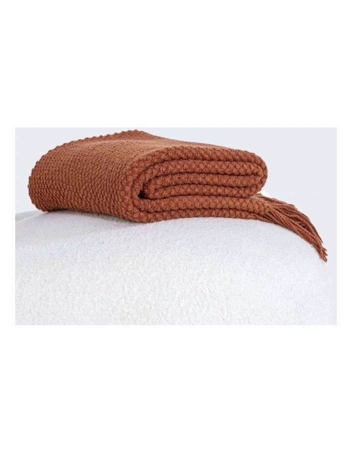 GIOIA CASA Micro Plush Knitted Woven Throw in Terracotta image 5