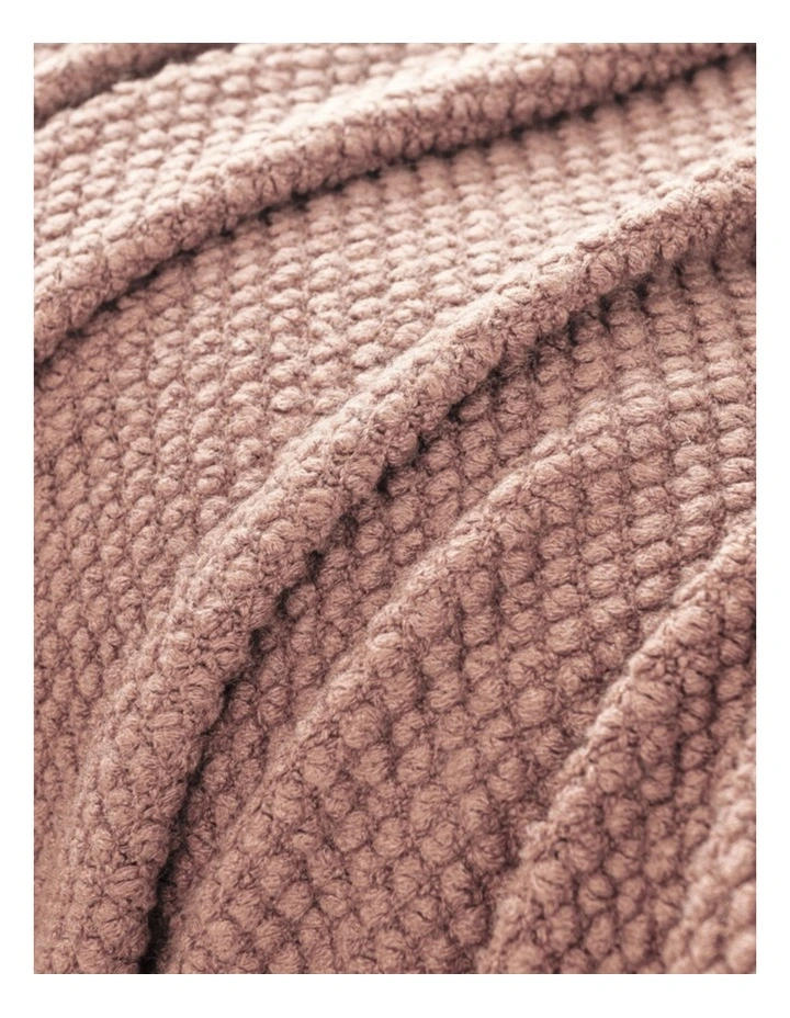 GIOIA CASA Micro Plush Knitted Woven Throw in Pink image 6