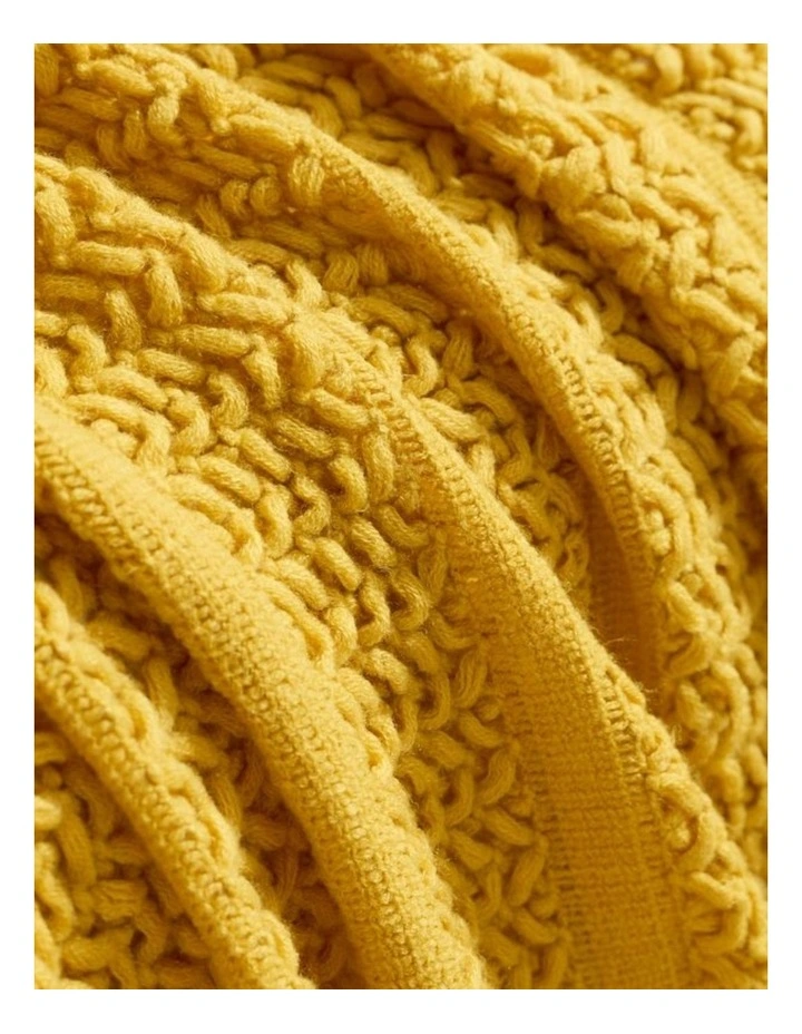 GIOIA CASA Boho Open-Knitted Throw in Yellow image 4