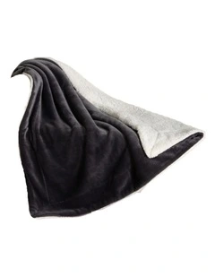 GIOIA CASA Teddy Sherpa Reversible Throw in Charcoal
