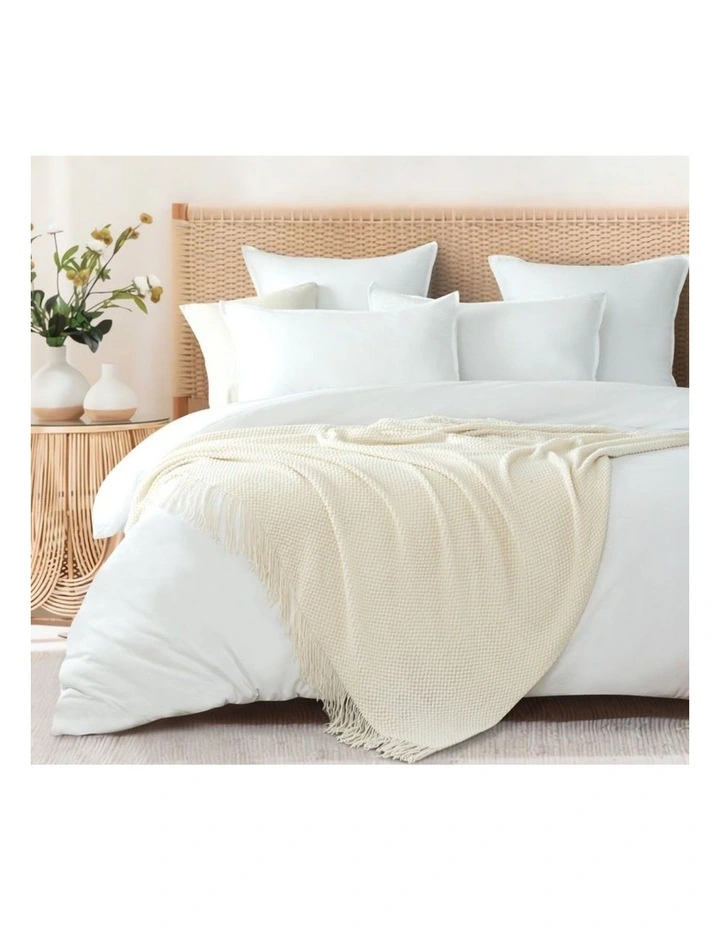 GIOIA CASA Micro Plush Knitted Woven Throw in Snow image 2