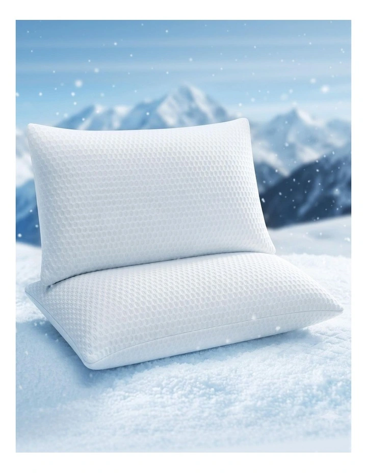 RoomSense Cooling Shredded Gel Memory Foam Pillow 2 Pack, Anti-Flattening Neck Support, 72x50x15cm image 2