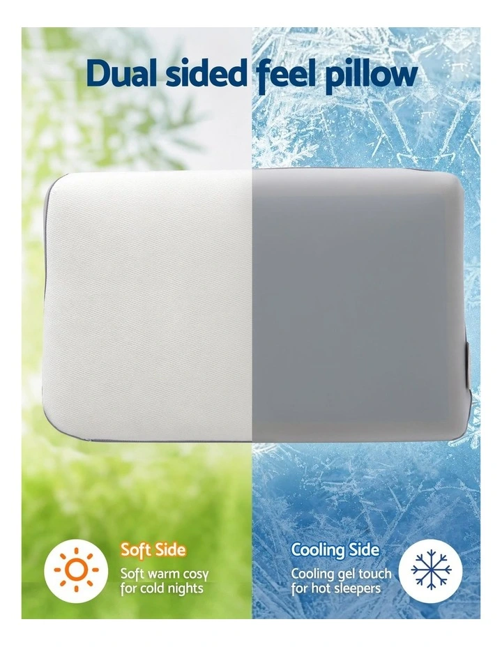 RoomSense Cooling Dual-Sided Memory Foam Pillow, 55D Solid Core Neck Support, 65x40x14cm image 7