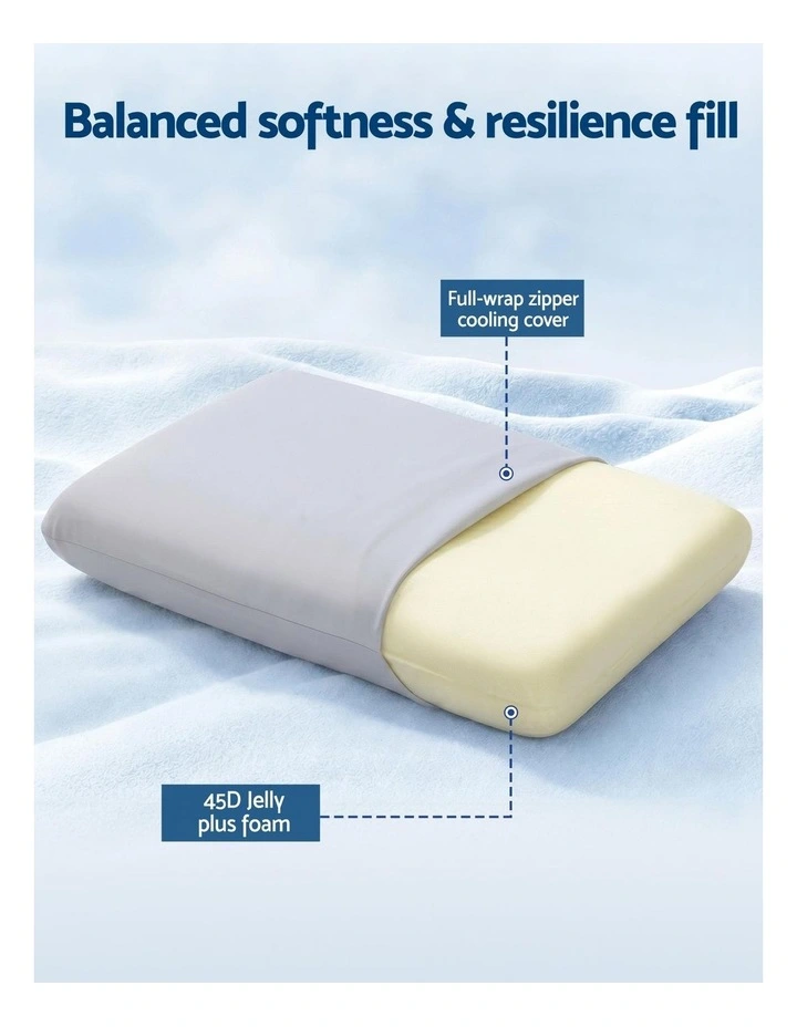 RoomSense Cooling Solid Core Memory Foam Pillow, Anti-Clumping Side Sleeper, 70x40x10cm image 4