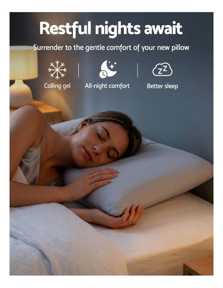 RoomSense Cooling Solid Core Memory Foam Pillow, Anti-Clumping Side Sleeper, 70x40x10cm image 5