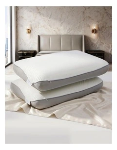 RoomSense Reversible Ice-Cool Dual-Sided Memory Foam Pillow 2 Pack, 55D Contour Neck Support