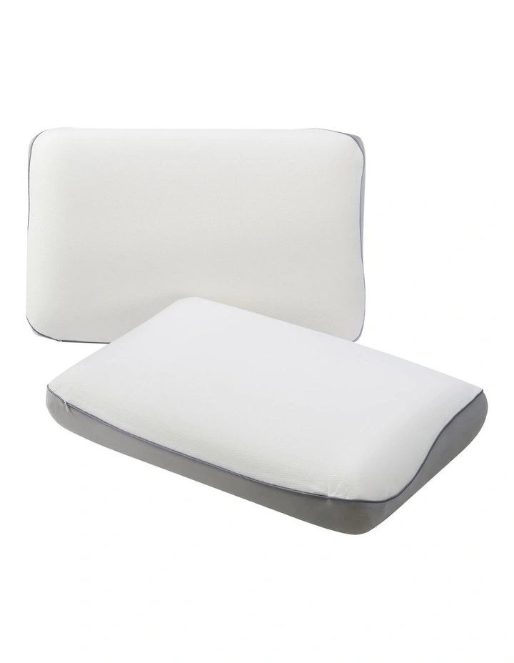 RoomSense Reversible Ice-Cool Dual-Sided Memory Foam Pillow 2 Pack, 55D Contour Neck Support image 2